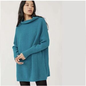 FREE PEOPLE Ottoman Slouchy Tunic Electric Teal Size Medium OB432957